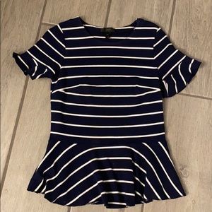 Jcrew striped peplum blouse